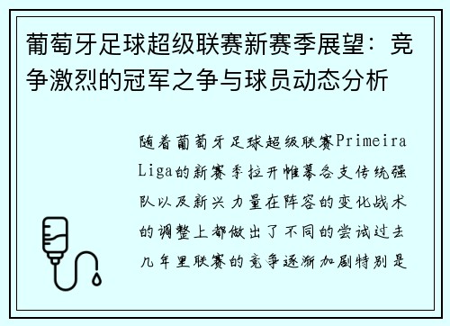 葡萄牙足球超级联赛新赛季展望：竞争激烈的冠军之争与球员动态分析